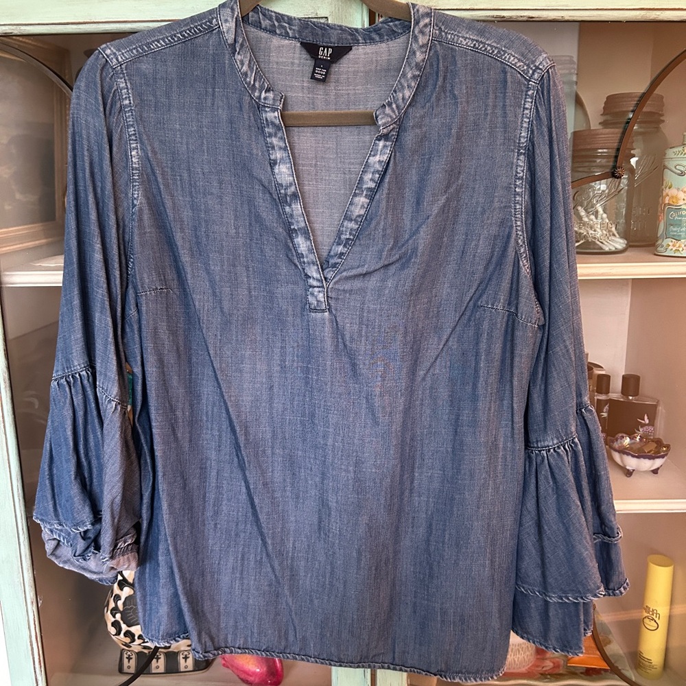 Gap Denim flair sleeve blouse